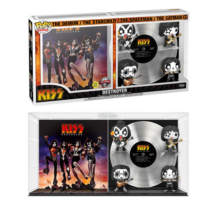 KISS POP! - Albums Vinyl Figuren - 4er-Pack Destroyer GITD
