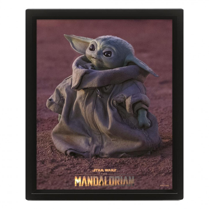 Star Wars: The Mandalorian - 3D-Effekt Poster Set im Rahmen - Grogu