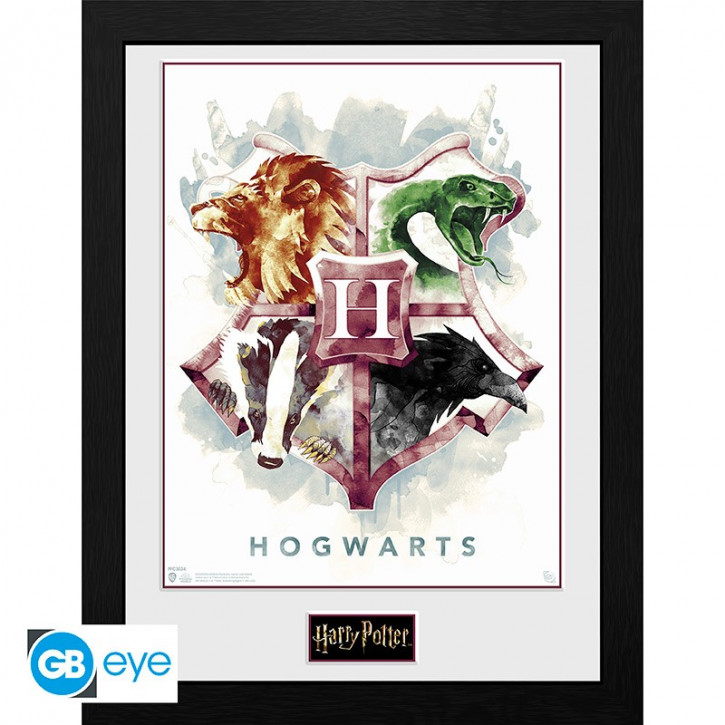HARRY POTTER - gerahmtes Bild - "Hogwarts Water Colour"