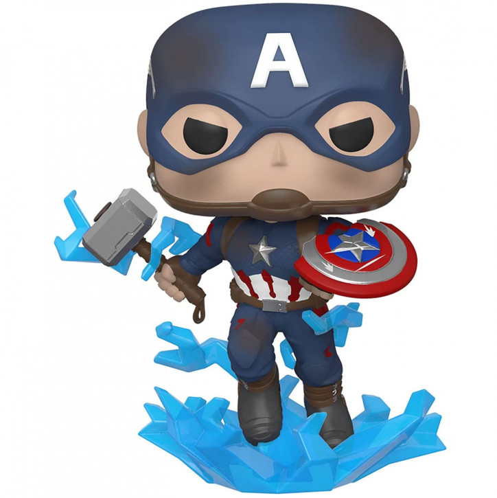 Avengers: Endgame POP! - Movies Vinyl Figur 573 - Captain America w/Broken Shield & Mjölnir