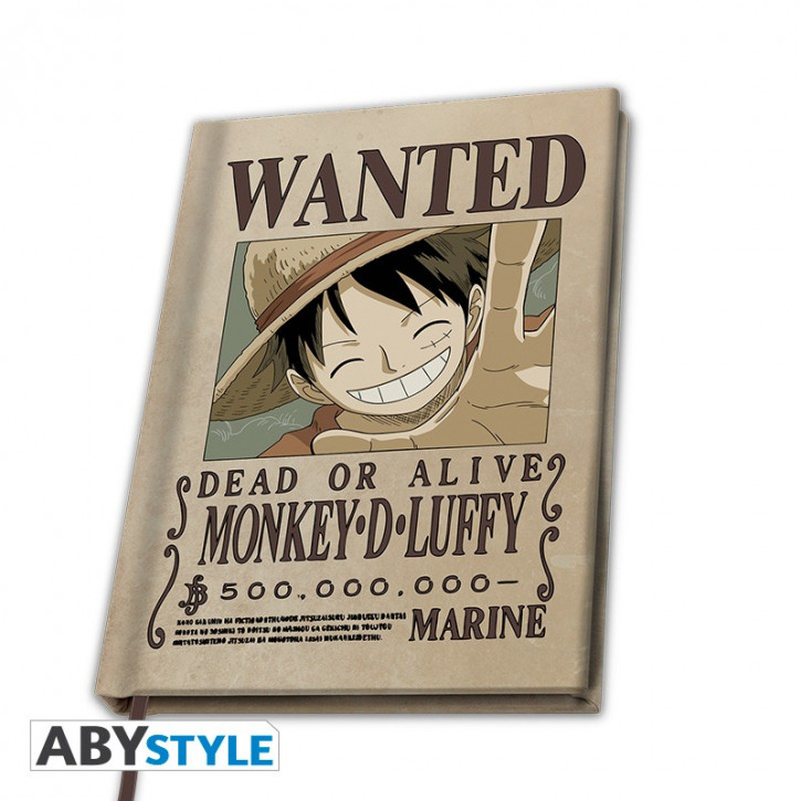One Piece - A5 Notebook - Wanted Luffy