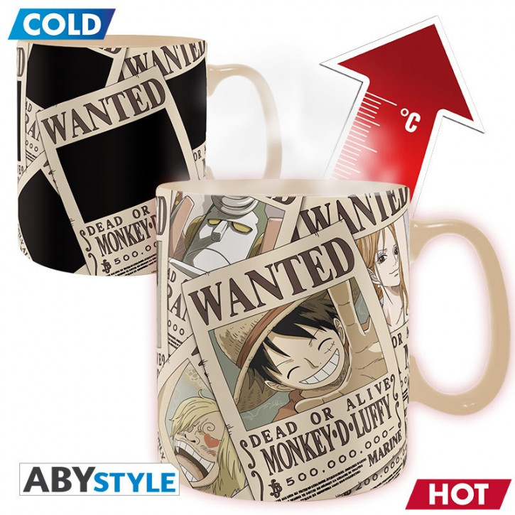 One Piece - Mug Heat Change - 460 ml - Wanted - box