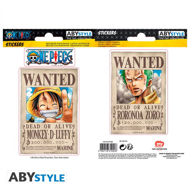 One Piece - Mini Stickers - Wanted Luffy Zoro
