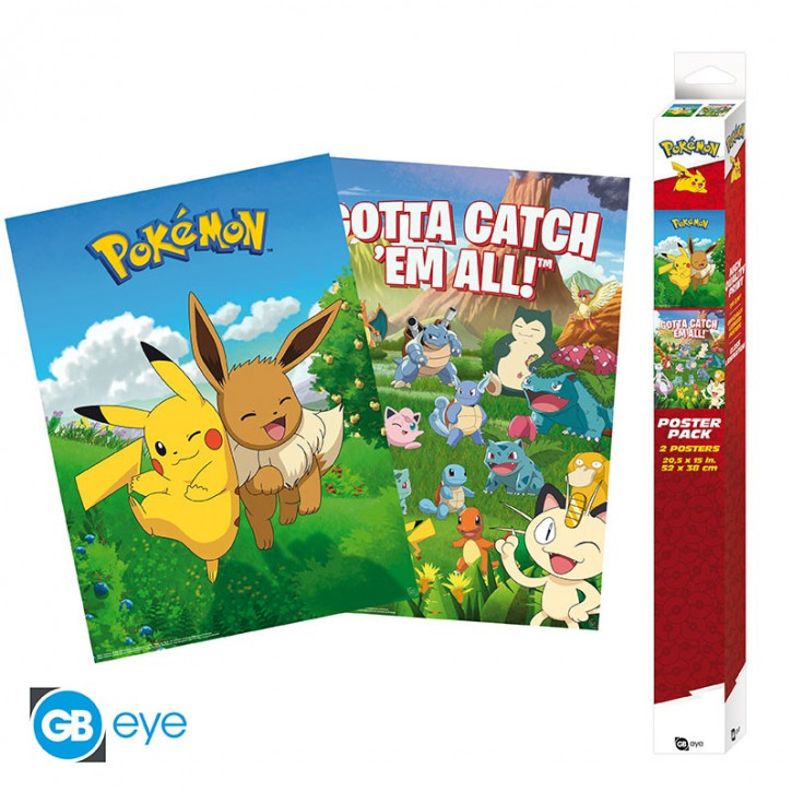 Pokémon – Set 2 Chibi-Poster – Umgebungen