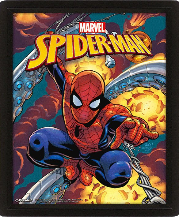 Marvel - 3D-Effekt Poster im Rahmen - Spider-Man