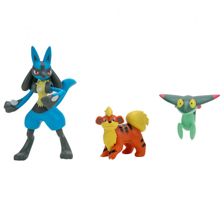Pokémon - Battle Figuren 3er-Pack - Fukano, Grolldra, Lucario